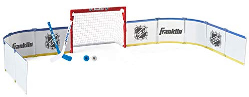 Franklin Sports Mini Hockey Rink Set - Half Rink Knee Hockey Goal, Mini Sticks, and Ball Set - Indoor Mini Hockey Rink - Official NHL Licensed