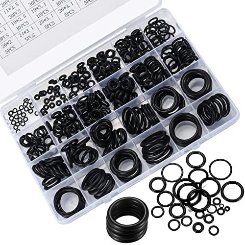 360 Pcs Rubber O-Ring Washer Gaskets Seal Assortment Kit, Kitchen Tap Washers Seals Spacers for Mixer Taps Electrical Hydraulic Plumbing Spacer Gasket Washers Seal O-Ring - 24 Sizes