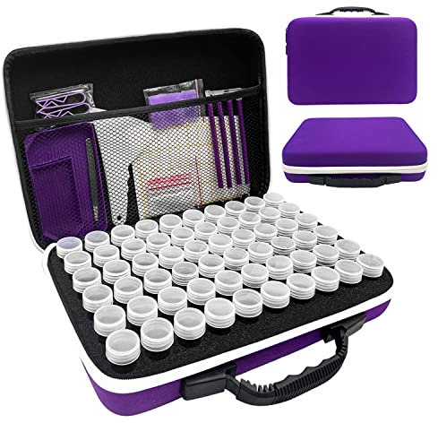 LIRUNQIU Diamond Painting Zubehör Boxen, 60 Stück Diamant Painting Aufbewahrungsbox Kits Werkzeug Set mit Stickers Tablett Stift