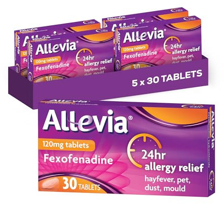 Allevia Allergy Tablets | 120mg Fexofenadine | 24hr Relief Acts within 1 Hour | Non-drowsy in Most People | Relieves Hayfever, Pet, Dust and Mould Allergies | 150 Tablets