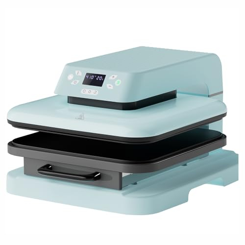 LBMED Auto Heat Press Machine, 15x15 Smart T Shirt Press Machine with Adjustable Temperature 100-210°C and Support Custom Mode, 15min Automatic Shutdown and 360° Even Ironing, No Shedding, for Caps