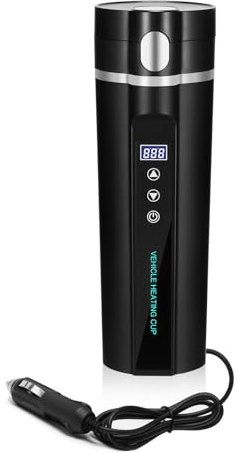 Bollitore per Auto, 12V/24V Bollitore Elettrico per Auto/Tazza Dell'acqua Riscaldata per Camion, Bollitore Elettrico Per Auto Portatile Con Display LCD, per Riscaldare Acqua, Caffè, Latte, Tè