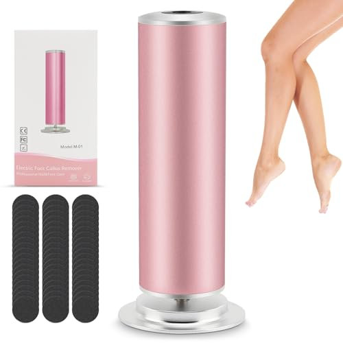 Râpe Électrique pour Pieds Professionnelle - Lime Pied Électrique 550 RPM avec 60 Disques Exfoliants Remplaçables, Supprime Callosités et Peaux Mortes sans Effort (Aluminium, Vitesse Réglable)