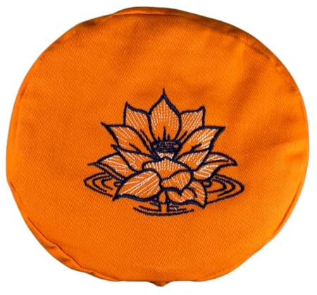 Brow Farm Embroidered Yoga Bolster Replacement Cover | 15 Colour Choices (COVER ONLY) (Sunset Orange Lotus, One Size)