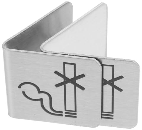 Healifty 2 pièces Panneau Interdit de Fumer Inox Double Face avec Signal Réservé pour Tables Identification Facile des Sièges Adapté Restaurants Hôtels Bureaux Hôpitaux