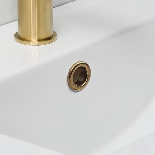 Nes Home Brushed Gold Replacement Basin Sink Hole Overflow Cover