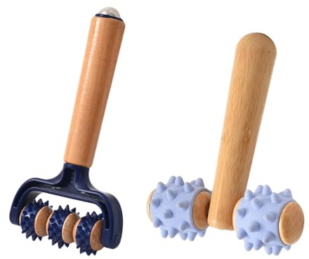 Abiyou Rouleau de Massage avec Poignée, 2 Pièces Rouleau d'Auto-Massage, Main Muscle Relax Rouleau, Rouleau Massage avec Poignées Appareil, pour Jambes, Pieds, Épaules, Bras, Mains