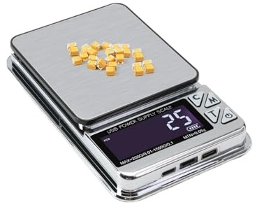 Bilancia for gioielli ad alta precisione, bilancia elettronica digitale for conteggio LCD 1000g/600g/200gX0.01g, bilancia da cucina tascabile in acciaio inossidabile carica USB(1000g 0.01g)