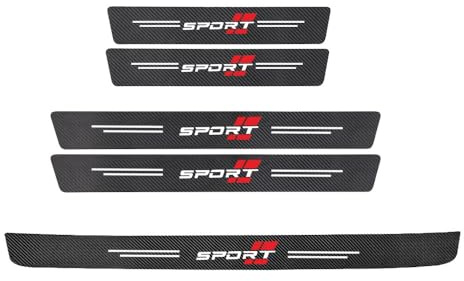 H-Quenby 5Pcs Car Door Sill Protector for Toyota 86 2022-2025, Anti-Scratch Carbon Fiber Leather Scuff Plate Threshold Sticker Auto Entry Guard,C