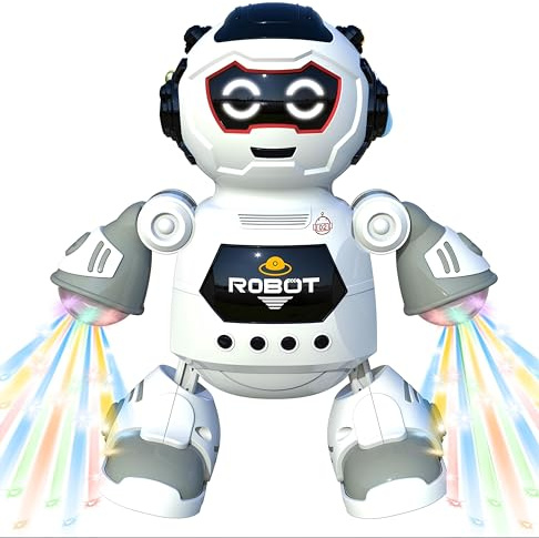 Robot Giocattolo Luci e Suoni Balla Suona e Si Illumina Robot Ballerino Robott che Cammina con Luci Suoni e Musica Robottino Giocattolo con Movimento Twist Dancing Piroetta Gira 360° Musicale