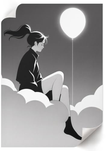 Póster en Lienzo 29,7x42 cm | Tamaño A3 | Niña y globo