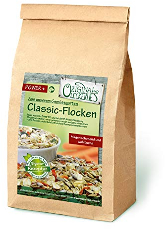 Original-Leckerlies: Classic-Flocken-Mix, 1 kg magenfreundlich, Hundeflocken mit Gemüse und wertvollen Sonnen- und Kürbiskernen, Haferflocken, Barf Zusatz Hund Hundefutter – Naturprodukt für Hunde