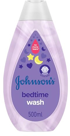 Johnson's Baby Bedtime Wash (1 x 500 ml), No More Tears Formula, Gentle & Soothing For Sensitive Skin, Hypoallergenic Newborn Essentials, Baby Wash with Natural Calm Aromas to Help Babies Sleep Better