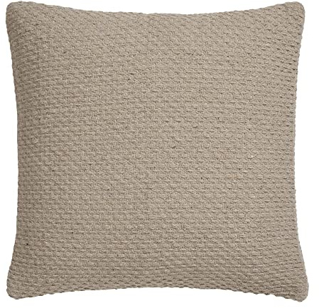Drift Home Sustainable Cushion - Recycled Cotton - 43 x 43cm - Natural Woven, Textured Finish - Filling Included