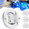 Greluma 4Stk Runde Innenbeleuchtung für Marineboote, Heckmontage, LED-Heck-Ankerlichter, LED-Nachtlichter zum Angeln, LED-Innenbeleuchtung des blauen Decks, IP67 wasserdicht