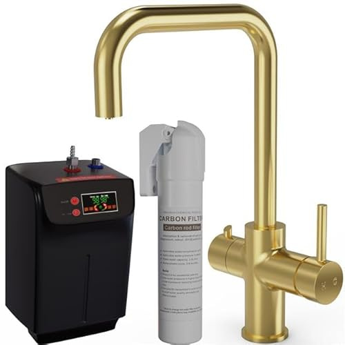 Liquida EBT411BR 4 in 1 Brushed Brass Kitchen Instant Boiling Hot Water Tap