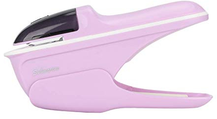 Staple Free Stapler, Mini Stapler ABS Stapleless Stapler Book Stapling Paper Clinch Machine Free Stapler No Slip Clip Staple Paper Binding Hand Tool for Home School Office (Purple)