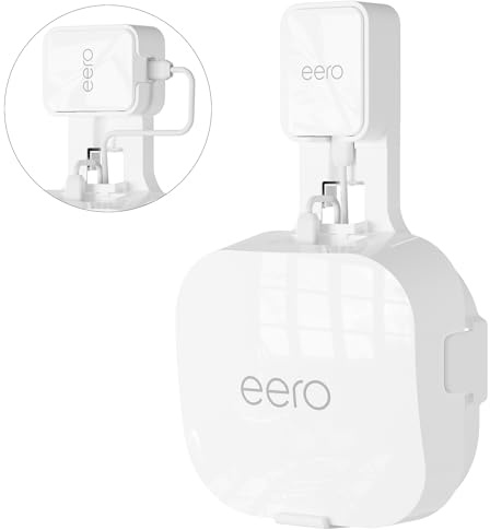 Wall Mount Holder for eero Pro 6e/Pro 6 Mesh Wi-Fi System, Relassy Outlet Wall Mount Stand Bracket Compatible with eero Pro 6e tri-Band Mesh, Wall Bracket for eero Pro 6 Extender Router Wire Organizer