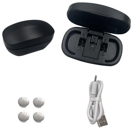 13 baterías recargables para audífonos y funda de cargador de batería, caja de carga de batería con 4 paquetes de baterías recargables para 13 audífonos (cargador + 4 piezas 13 baterías)