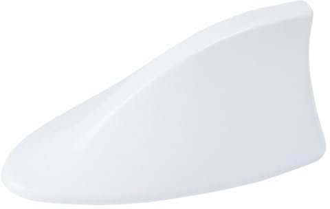 GERUI Antenna universale per squalo auto, antenna universale per squalo, antenna per auto, amplificatore AM FM radio con gomma impermeabile (bianco)
