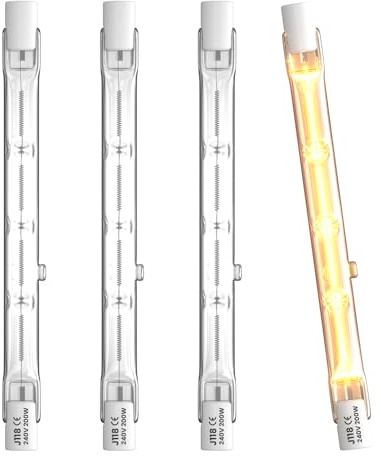 BrightWish R7S Heat Lamp Bulb 200W 118mm 2300K Warm White Halogen Heating Bulb for Food Catering,Restaurant and Kitchen 220-240V