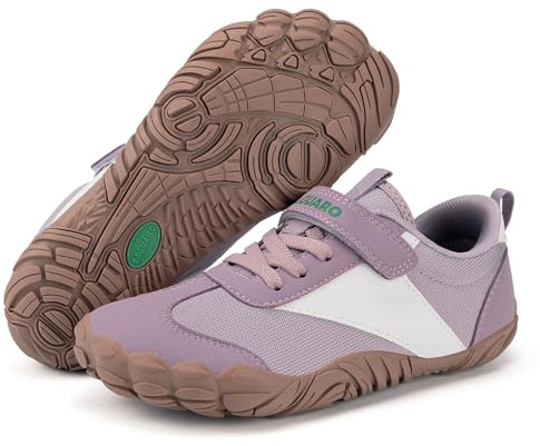 SAGUARO Zapatillas Barefoot Niños Niña Calzado Descalzos Suaves Ligeras Sneakers Minimalista Transpirables y Antideslizantes, Morado, 27 EU