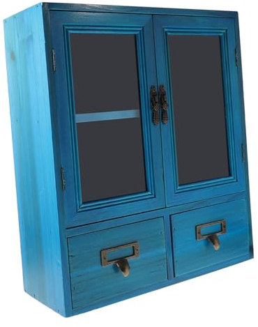 KOMBIUDA Armadio da Muro in Legno Stile Vintage con Doppia Porta, Grande Capacità, Facile da Installare e Accesso Comodo per Organizzazione e Arredamento Funzionale