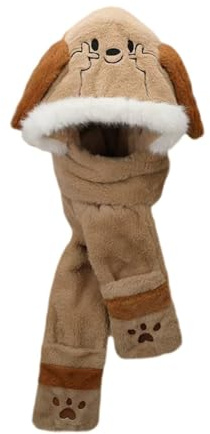 Hellery Gorro de Animal con Orejas Móviles Y Saltarines, Ideal para Fiestas Navideñas, Marrón