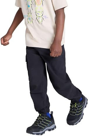 Mountain Warehouse Active Kids Trousers - Lightweight, Fast Drying All Season Pants, Shrink & Fade Resistant Casual Bottoms - for Spring Summer, Travelling, Camping Black Teen Size 13 Years