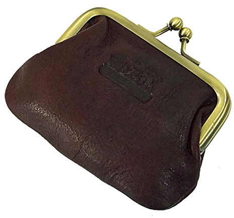 Kleine Leder Knips-Börse Damen Geldbörse Portemonnaie Geldbeutel Dark red