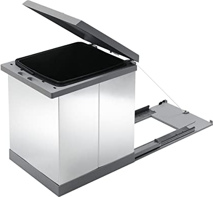 Pattumiera estraibile sotto lavello Prima sottolavello acciaio inox con guide - Made in Italy - Alta qualità