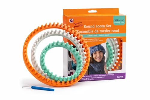 Authentic Knitting Board KB8150 'Premium' Chunky Round Knitting Loom Set, 5/8 Gauge