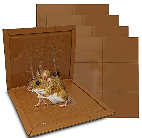 Repulseo® Pieges a Colle Souris Rat Glue, Deratisation Attrape Souris Professionnel, Alternative Raticide Souricide Tapette, Anti Rongeurs sans Poison, Glu Extra Forte Aromatisee (4 Plaques Collantes)