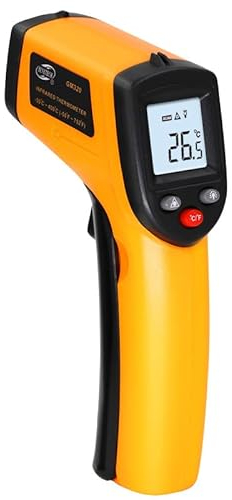 Aiuphing cuisine thermomètre infrarouge à usage industriel, sans contact -50～thermomètre 400°C,pour barbecue/congélateur/réfrigérateur/cuisson au four, pas adapté aux personnes,Sans piles