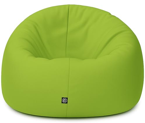 PATCH HOME Sittsäck 2-i-1 sittdyna, golvkudde för vuxna och barn – gaming med fyllning kudde, fåtölj, beanbag (kiwiggrön, Ø 155 cm) Kiwigrün