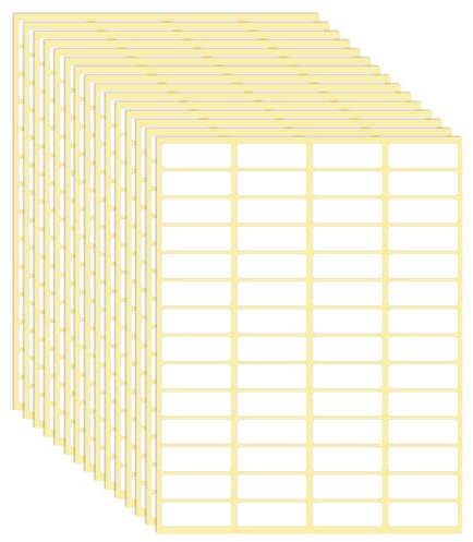 1680 Pcs Blank Label Stickers 13 X 38 mm White Writable Labels Self-Adhesive Name Labels File Folder Labels Food Labels for Jars Document School Office