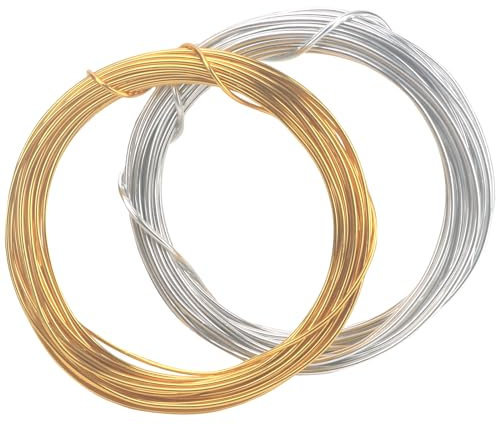 Basseterdracht, 1mm x 20m Draht, Draht Zum Basteln, Schmuckdraht, Aludraht, Silberdraht, Weiches Handgefertigtes DIY-Garn (Silber 1mm*20m)