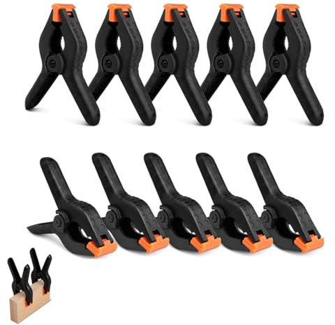 JJiaoLinin Pinces à Ressort, 10 Pièces Pinces à Ressort en Nylon Robuste, Pince Plastique, Pince Bricolage, Pince a Ressort pour la Photographie, Atelier, Art, Artisanat en Bois (3 Pouce)