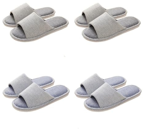 CYlovinho 4 Pairs Spa Slippers - Non Slip Disposable Slippers for Guests, Men & Women - Washable, Travel & Indoor