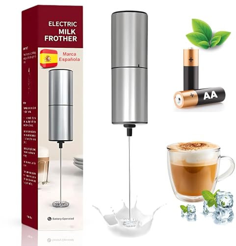 Espumador de Leche Versión 2025 | Batidora de Varillas | Mezclador de Proteinas | Mixer, Milk Frother, Batidor te Matcha | Mini Batidora de Vaso | Espuma Leche | Accesorios cafe