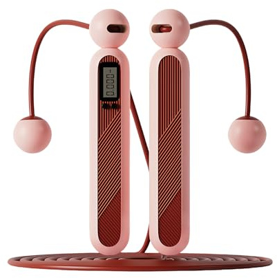 Flintronic Cuerda de Saltar de Doble Propósito, Smart Cuerda para Saltar con Contador, Pantalla LED, Longitud Ajustable con Mango Antideslizante de Entrenamiento en Casa, Oficina o Gimnasio(Rosa)