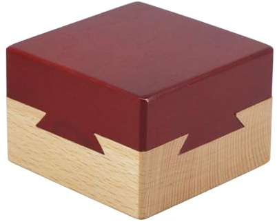 Impossible - Scatola a coda di rondine 3D in legno, rompicapo, cassetti magici, portagioie con scomparto segreto, per adulti (colore rosso)