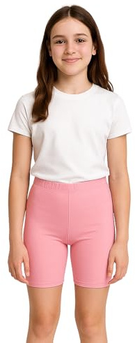 PopCouture Girls Premium Activewear Gymnastics Sports Cycling Shorts Baby Pink 12-13 Years