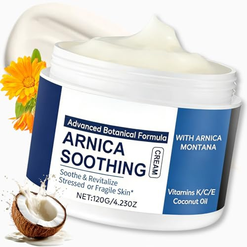 Arnica Body Soothing Repairing Cream with Vitamins C E K, 120g | Fast-absorbing, Soothing Repairing, Non-greasy botanical moisturiser for hands, knees, arms and neck, Ideal for daily massage