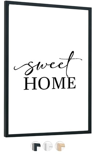 edihome, Marco 30x40 cm de Madera con Lámina Acrílica – Marco de Fotos para Póster, Diploma, Título y Certificados – Horizontal o Vertical (Negro, 30x40 cm)