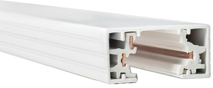 WAC Lighting H Track 8FT Single Circuit Field Cuttable 120V Track for H Style 3-Wire Track Fixtures with 2 Endcaps in White