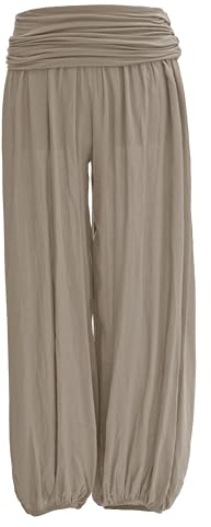 TEXTURE Ladies Women Italian Lagenlook Plain Viscose Boho Harem Ali Baba Trouser Pants Joggers One Size