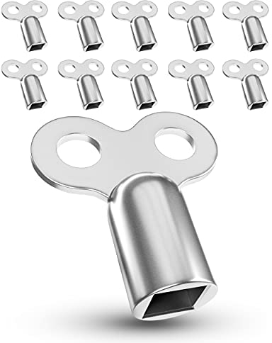 10x Entlüftungsschlüssel | Universal - alle Heizkörper | Robust | 5mm | Zinklegierung | Schlüssel zum Entlüften | Lüften aller Heizungen möglich | radiator key | Entlüfter Heizung