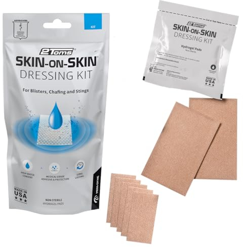 2Toms Skin-on-Skin Dressing Kit – Hydrogel Pads & zuschneidbare Klebefolie gegen Blasen, Stiche, Hautreizungen & Wundscheuern – Ideal für große Hautbereiche, ganztägiger Schutz, latexfrei