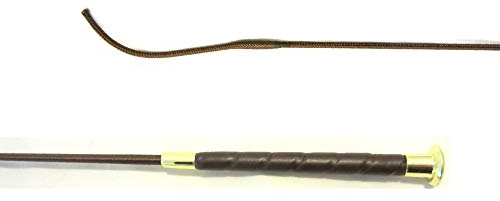 PS Pferdeartikel Dressurgerte in Braun mit edlem Ledergriff 100, 110, 120 cm und Pilzkopf Größe 110 cm